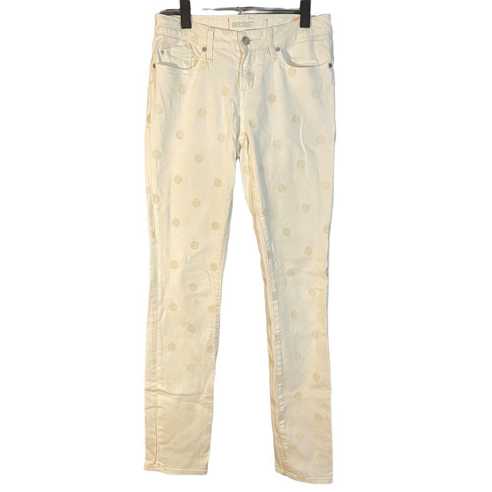 Marc by Marc Jacob Bright White Dot Lou Skinny Ankle Denim Jeans Women Sz 27